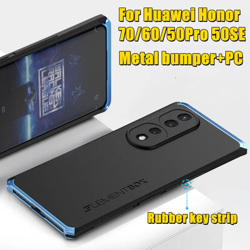 

Armor Metal Phone Cases for Huawei Honor 70 60 50 30 V30 V40 Pro Rubber shockproof Aluminum Bumper Cover for Honor 70 PC Fundas