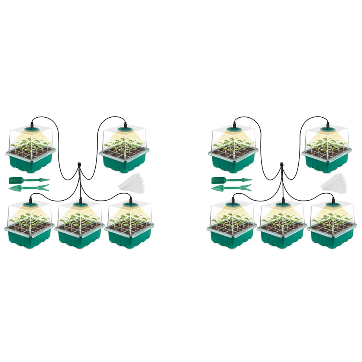 

2X Seed Tray Kit, Plant Germination Kit Seed Kit with Humidity Dome And Base for Greenhouse Grow