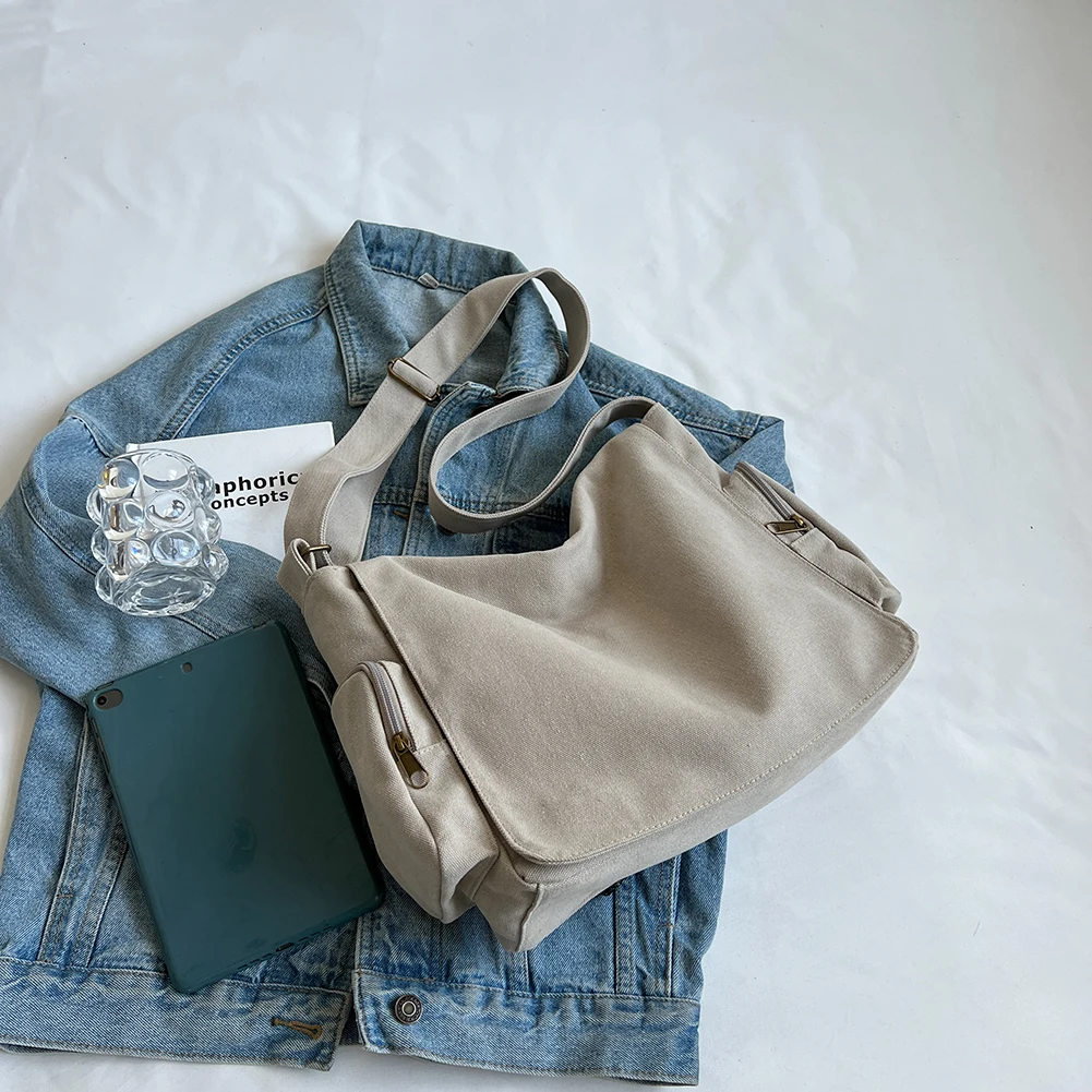 

Винтажная Холщовая Сумка-Кроссбоди с боковыми карманами