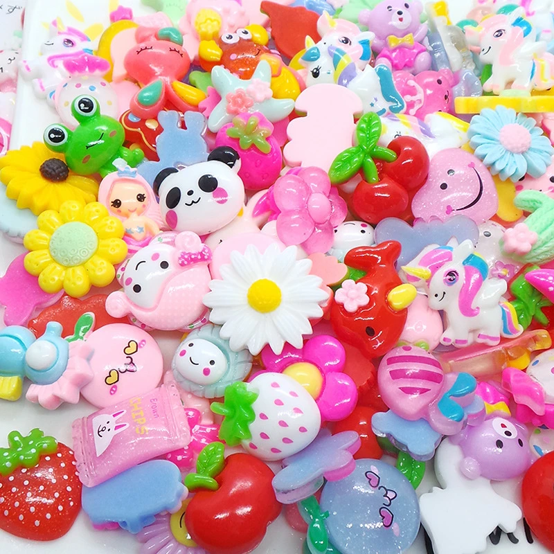 

1Bag Mixed Kawaii Nail Charm Nail Accessories Resin Cute Anime Glitter Manicure Ornament 3D Dainty Slime Cartoon Nail Trinkerts