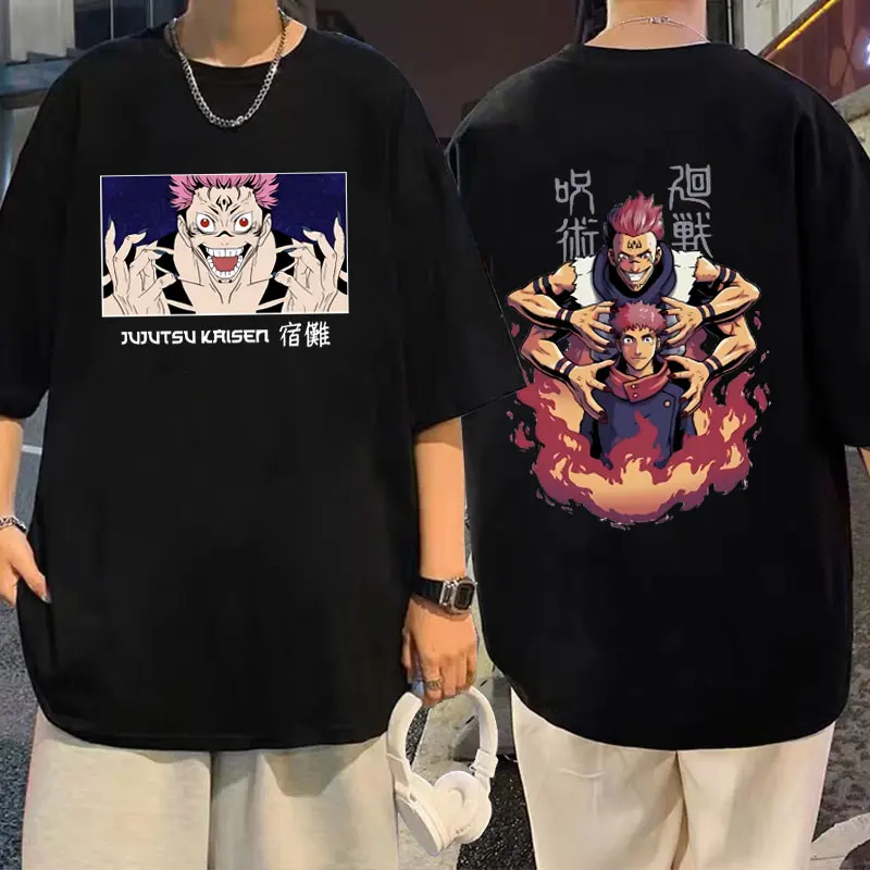 

Anime Jujutsu Kaisen Itadori Yuji Print T Shirts Ryomen Sukuna Graphic T-shirt Men Women Harajuku Tees Male Casual Loose Tshirt