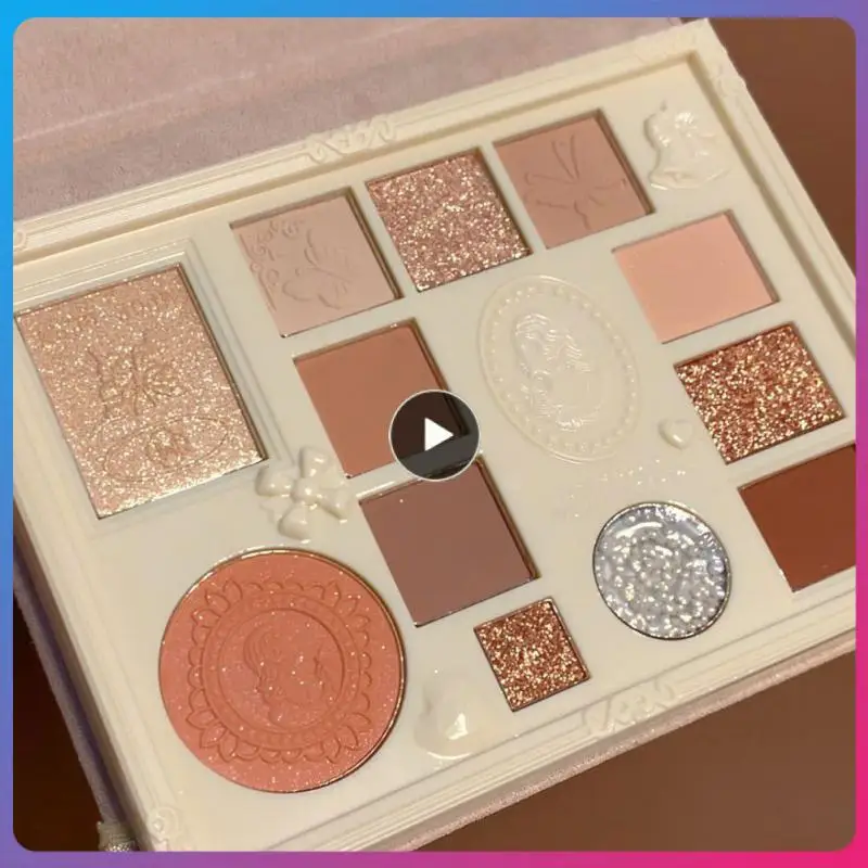 

mugeleen 12 Colors Eyeshadow Palette Pearly Matte Glitter Shiny Makeup Waterproof Lasting Shimmer Pigmented Eye Shadow Cosmetics