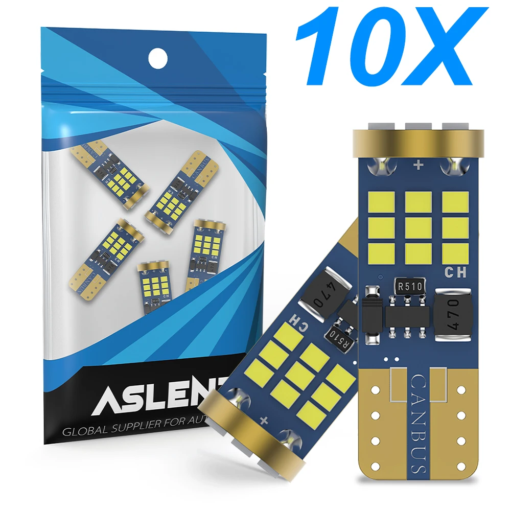 

10PCS High Quality T10 W5W 168 192 Led Tail Light 2016 27smd 12V Auto Lamp CANBUS NO Error Car Marker Parking Bulb 6000K ASLENT