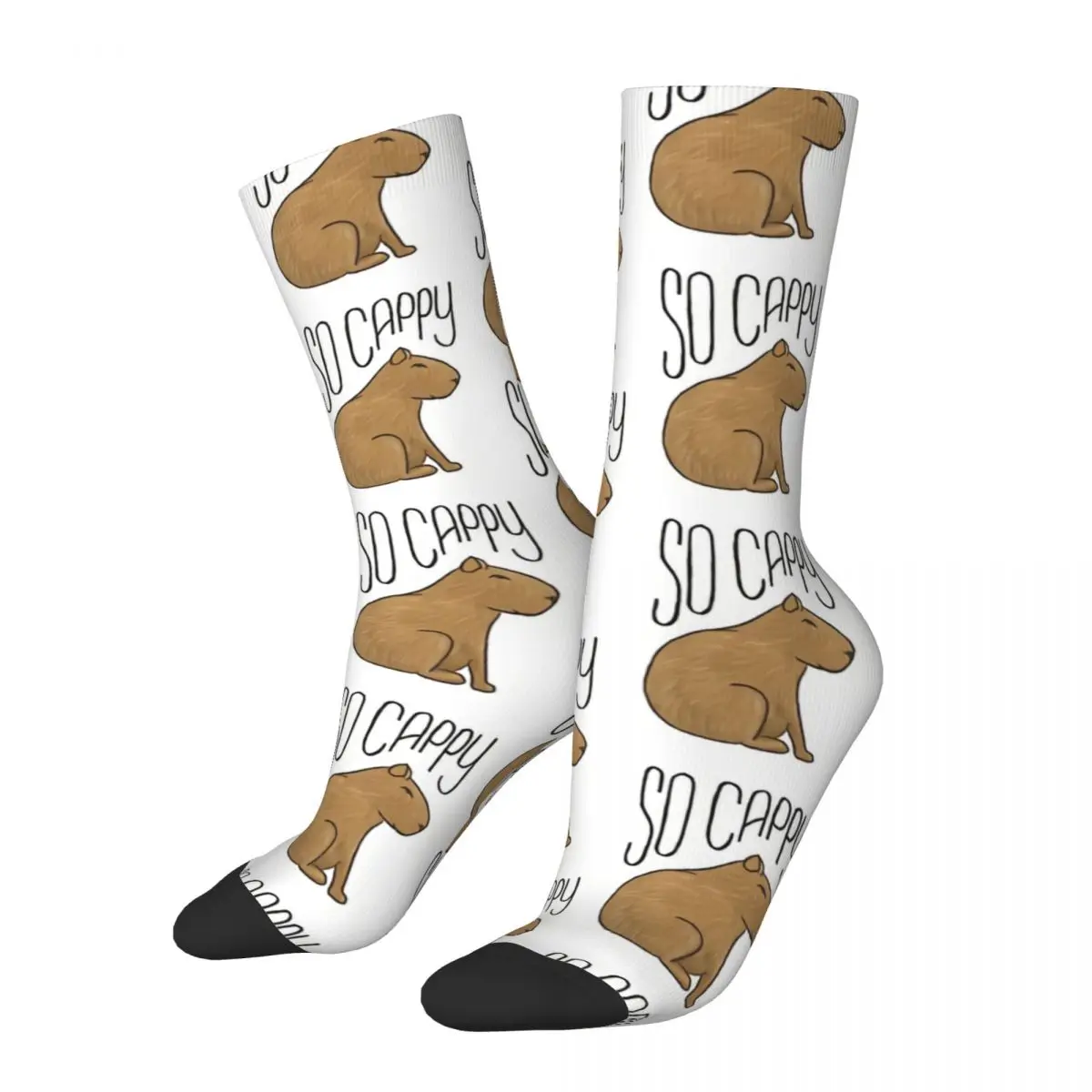 

Hip Hop Vintage So Cappy Crazy Men's Socks Capybara Unisex Harajuku Seamless Printed Novelty Happy Crew Sock Boys Gift