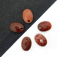 faceted beads natural stone red agate pendant necklace oval shape pendant used in jewelry making diy charm necklace 13x18mm