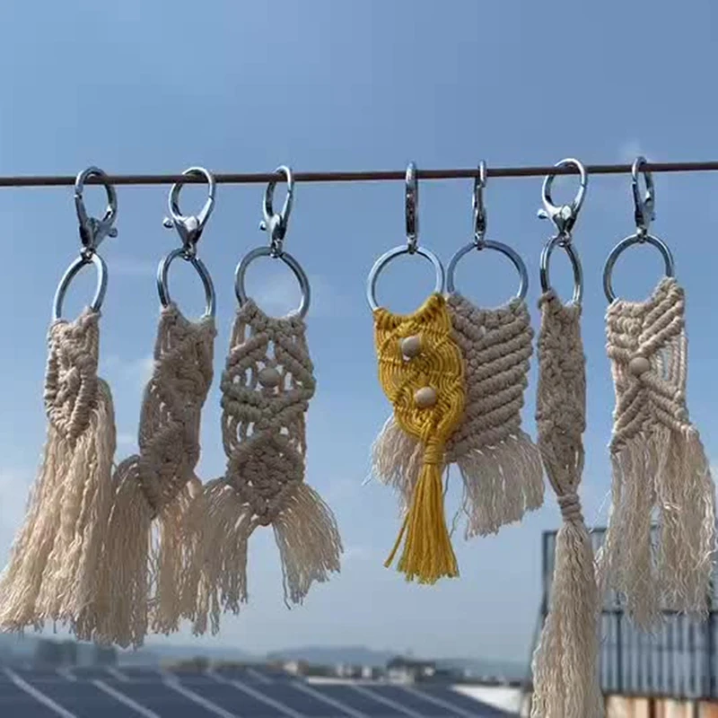 

Гавайская искусственная для женщин брелок для ключей в стиле бохо брелок для макраме сумка Шарм ювелирные изделия подарок для друзей