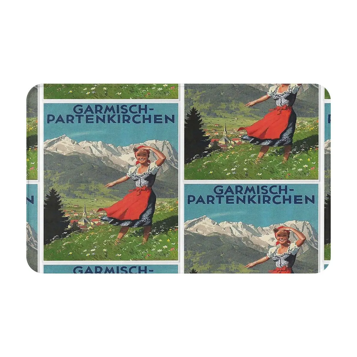 

Винтажный коврик для ванной Garmisch partnкирхена, коврик для двери 50x80 см, коврик для кухни, ковер для детской комнаты