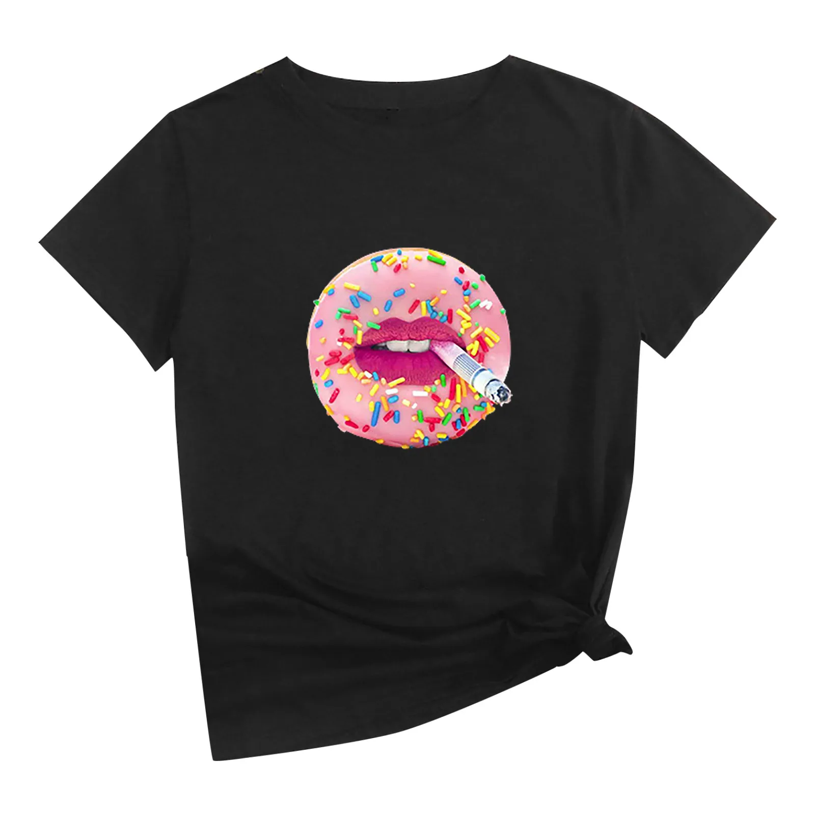

Shirt Polyester O Neck Outdoor Girl Short Sleeve Western