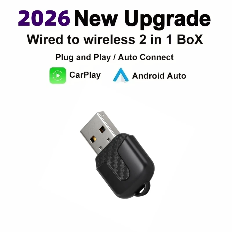 

Адаптер 2-в-1 Mini-Box Для CarPlay (кабель В Беспроводной) И Android Auto, Bluetooth, Plug&Play, Совместимость С 98% Автомобилей