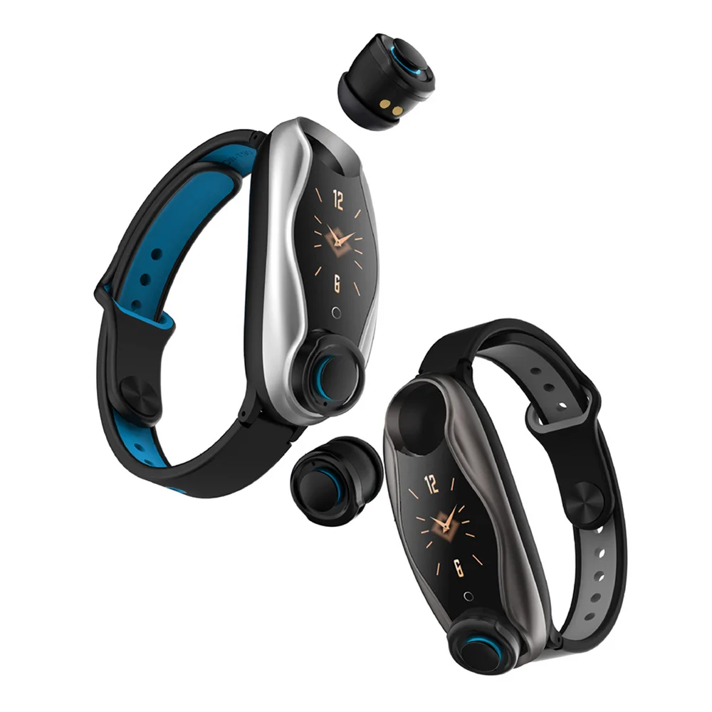 

2022 T90 Bluetooth Earphone TWS headset Smart Watch Siri Fitness Bracelet Health Tracker Multi-Sport Watch for phone music play
