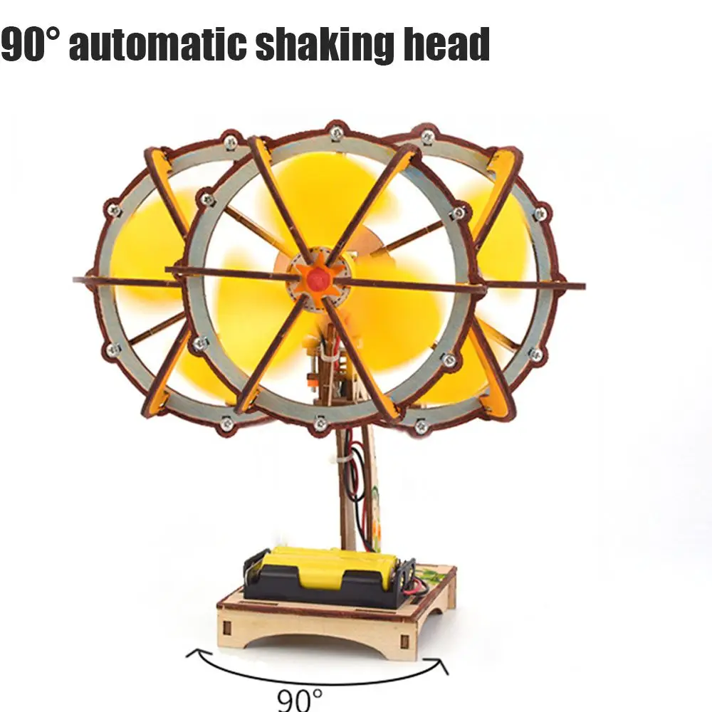 

Hand Craft For Children Wooden School Projects Moving Head Fan Electric Toy Science Experiment Physics Learning
