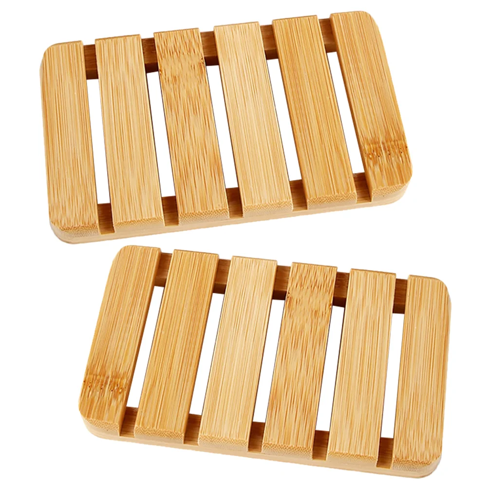 

Soap Drain Holder Container Household Rack Case Shower Bamboo Tray Bathroom Dish Draining