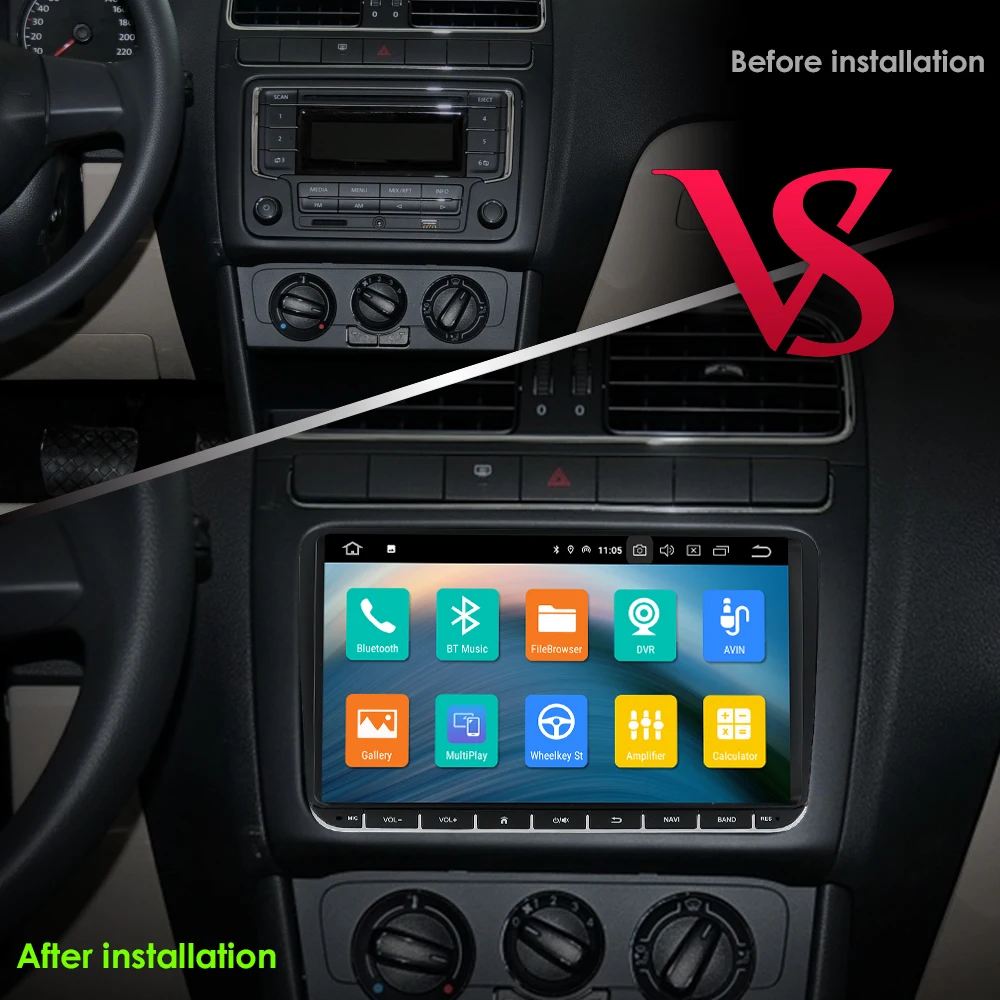 $101.21 Android10 Car GPS Navigation Radio Stereo Player for VW Volkswagen SKODA GOLF 5 Golf 6 POLO PASSAT B5 B6 JETTA TIGUAN DSP SWC BT