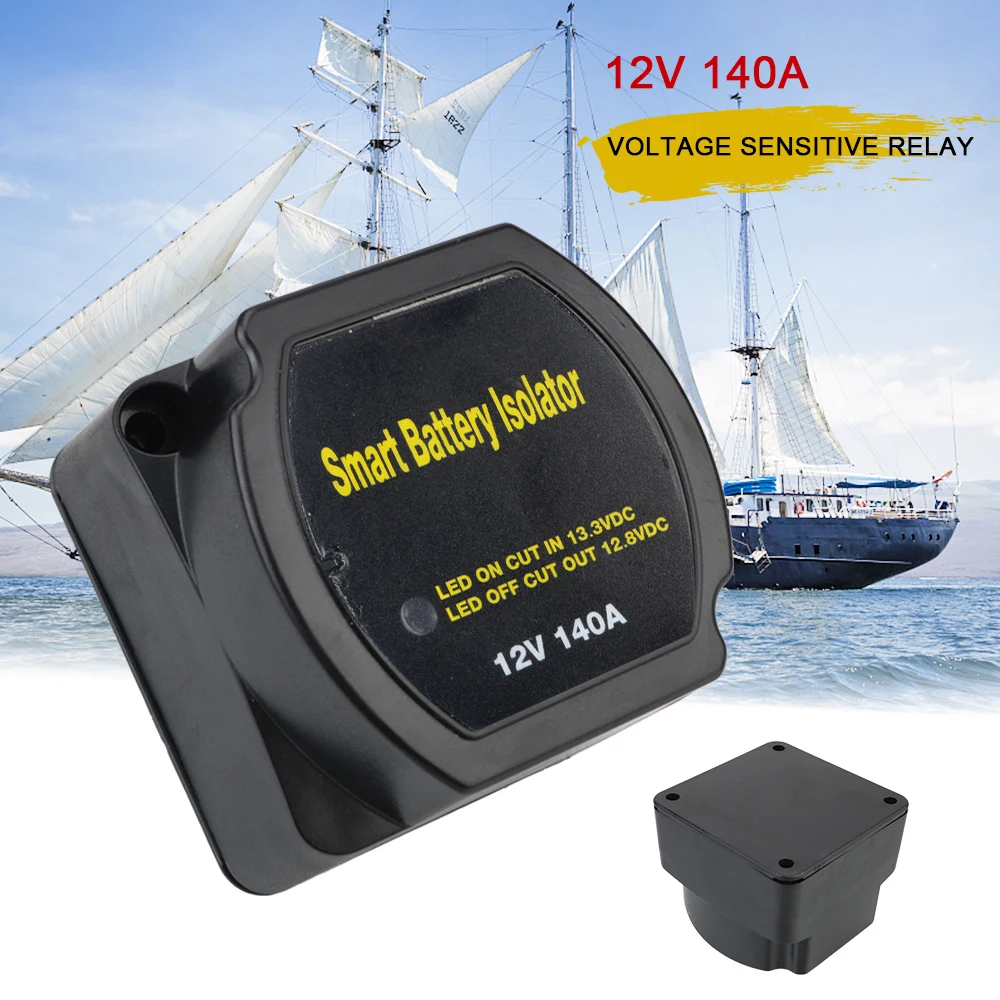 

LEEPEE реле VSR для кемпера, 12 В, 140 а, чувствительное напряжение, умный автомобильный изолятор батареи, зарядка, 2 аккумулятора