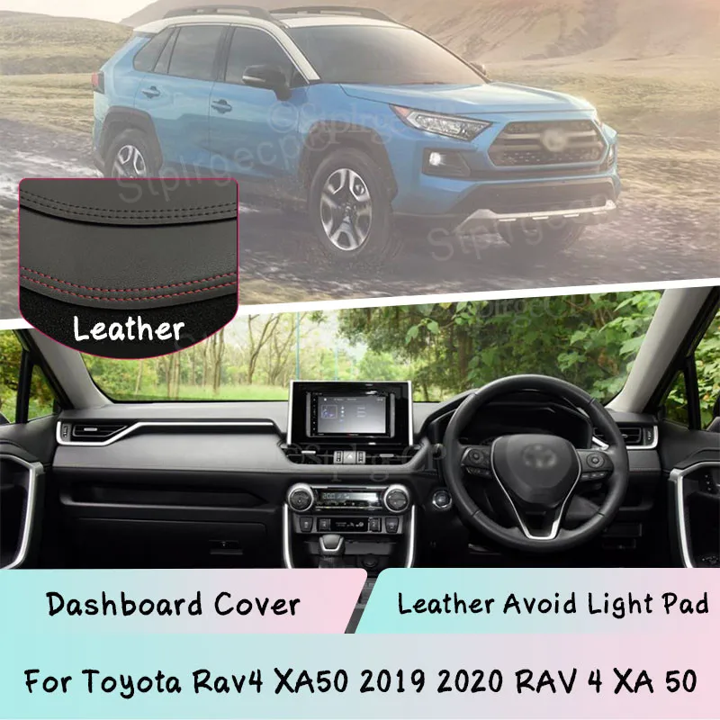 

Leather Dashboard Cover Mat For Toyota Rav4 XA50 2019 2020 RAV 4 XA 50 Light-proof pad Sunshade Dashmat panel Car Accessories