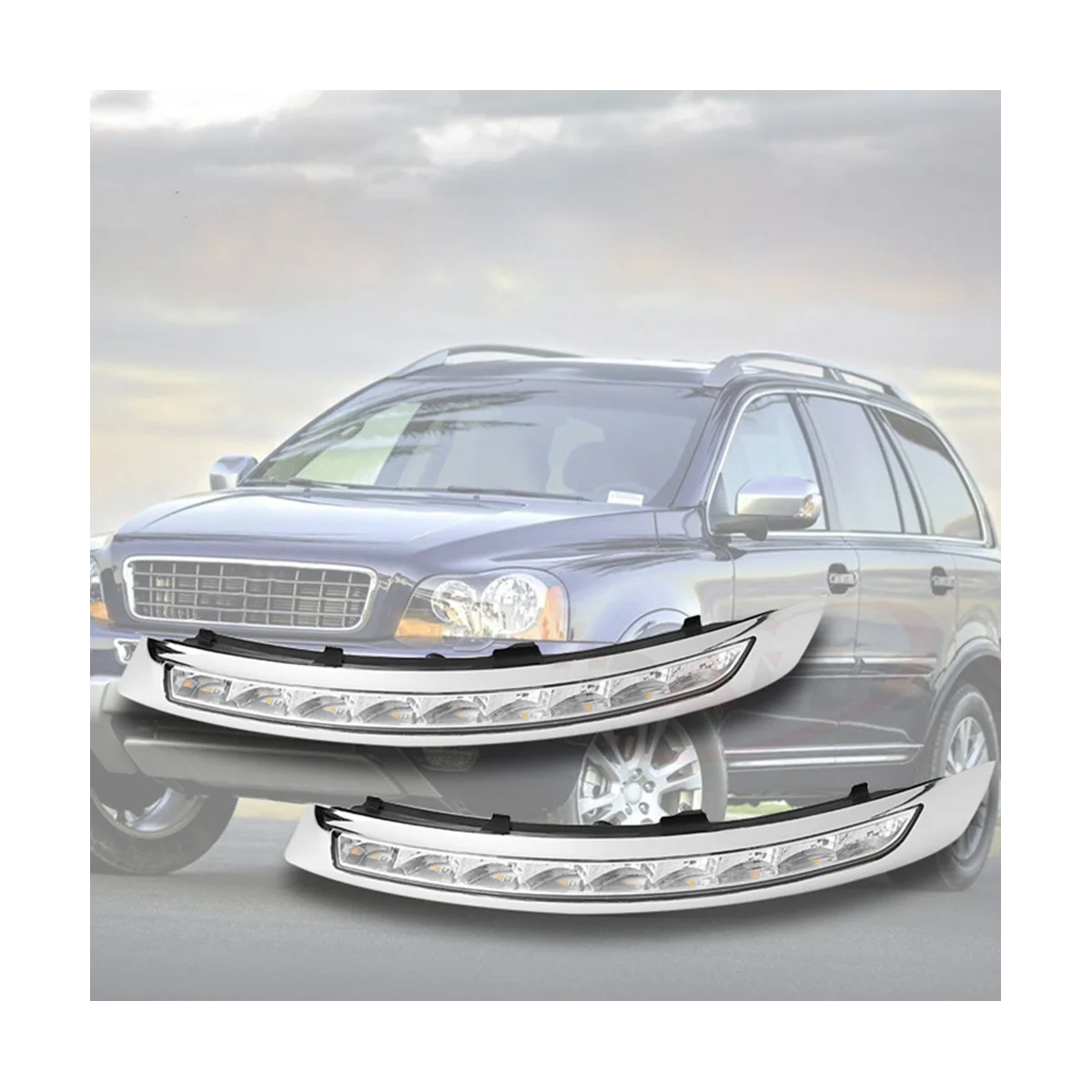 1 пара для Volvo XC90 2007-2013 светодиодный DRL сигнал поворота дневной свет