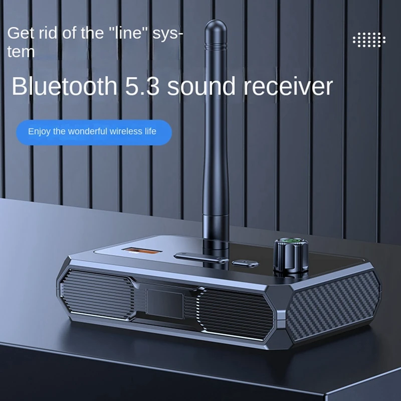 

Bluetooth 5.3 Digital Display Bluetooth Receiver Fiber Optic Coaxial Adapter Supports U Disk MP3 Player Durable Easy Install
