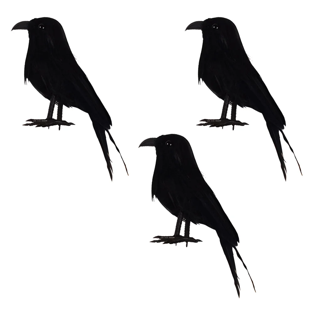 

3 шт., декоративные искусственные вороны для Хэллоуина