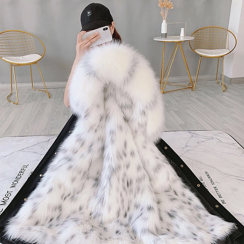 Pie Overcome Women's 2022 Removable Inner Bladder Imitation Fox Fur Imitation Fur Coat In The Long Fashion Cotton Coat
