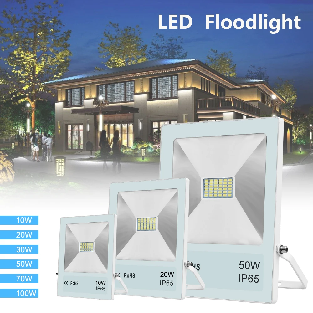 

10W 20W 30W 50W 70W 100W 220V floodlight lamp external security spotlight projector led lamp garden light Waterproof IP65