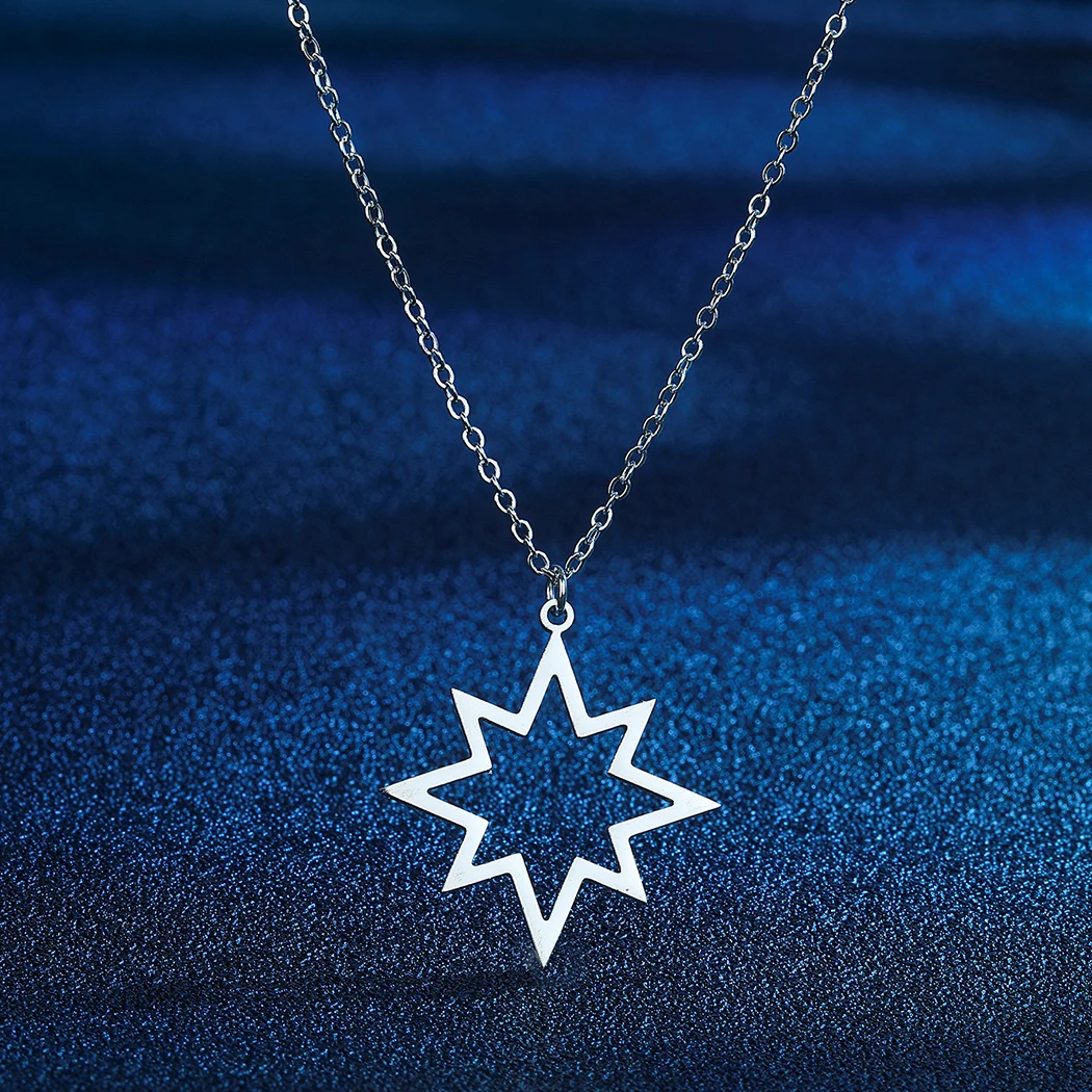 

Todorova Stainless Steel Necklace For Women Hollow North Star Clavicle Chain Necklace Minimalist Choker Temperament Jewelry