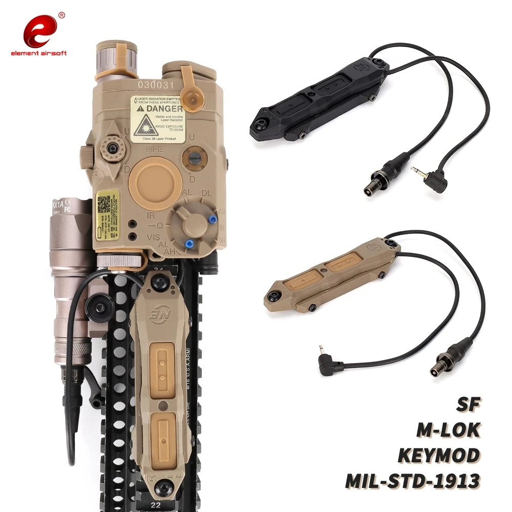 Airsoft-linterna táctica Modlite M3X, mando a distancia con doble interruptor de presión, compatible con M300, M600, PEQ 15, luz de arma PEQ 15 Picatinny