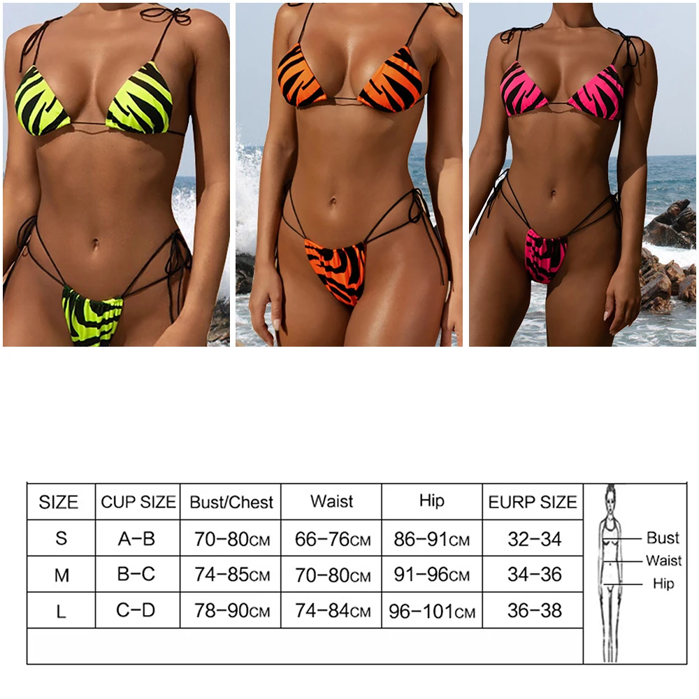 

Newly Fashion Women's Swimsuit Sexy Tie Bikini Thong Two Piece Summer Bathing Suit Swimwear Thin Underwear Spa Clothing