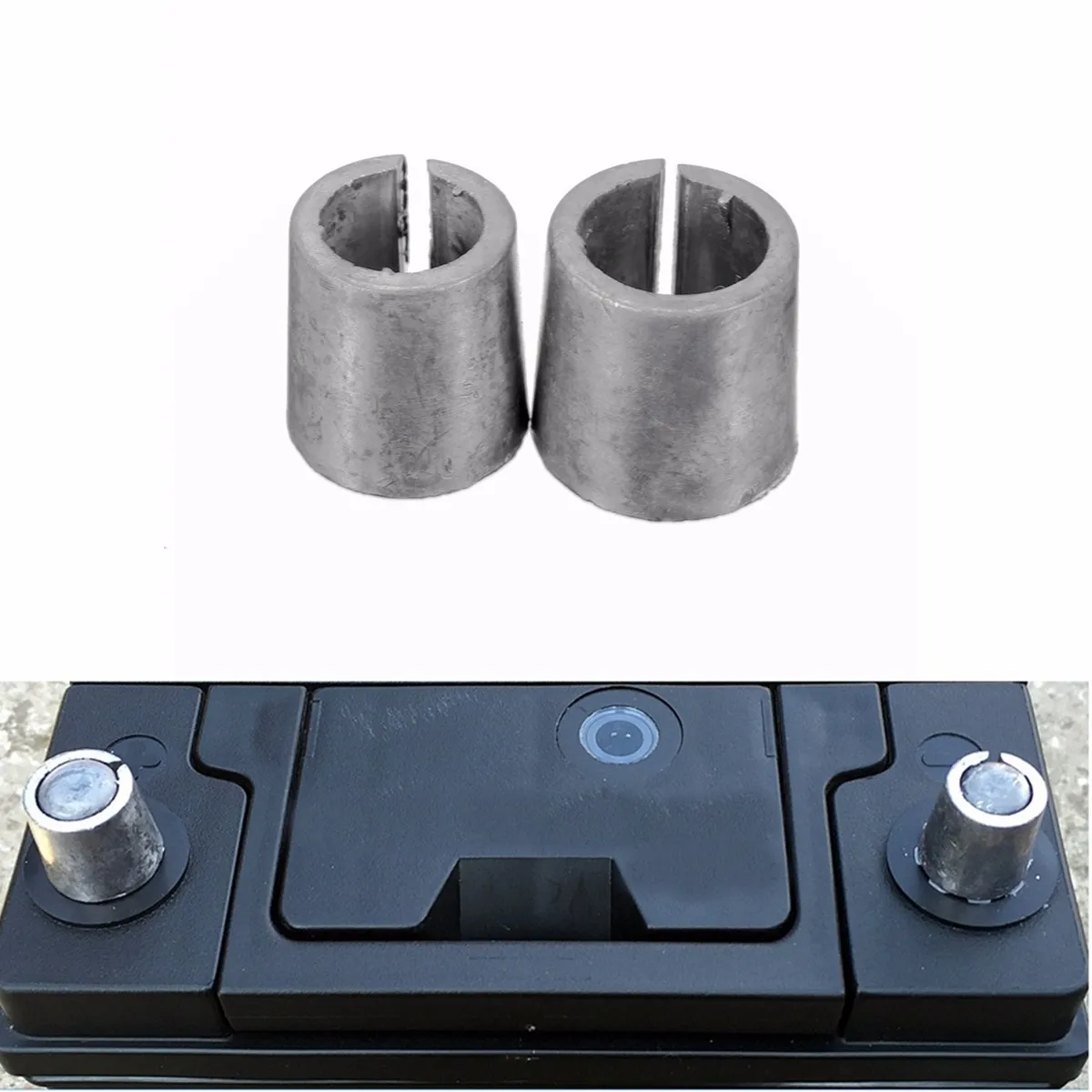 

1 Pair Car Battery Terminal Converters Post Adaptors Sleeves 1 x POS 1 x NEG Plumbum