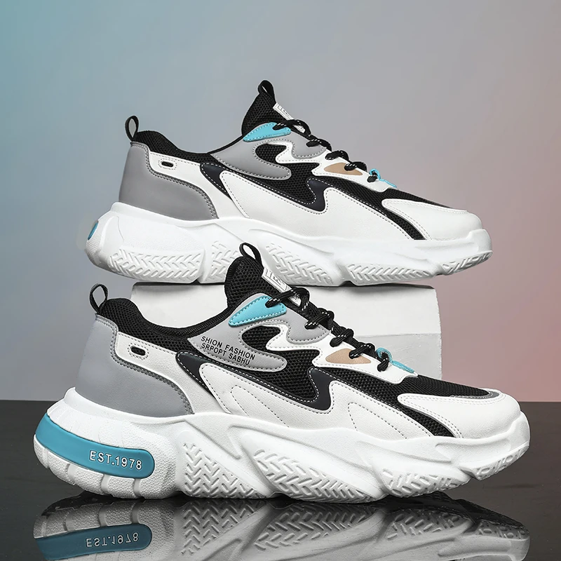 

TKXE Sneakers Men's Fashion Breathable Comfortable Running Shoes Trendy Thick Bottom Casual Shoes Men's Jogging Shoes