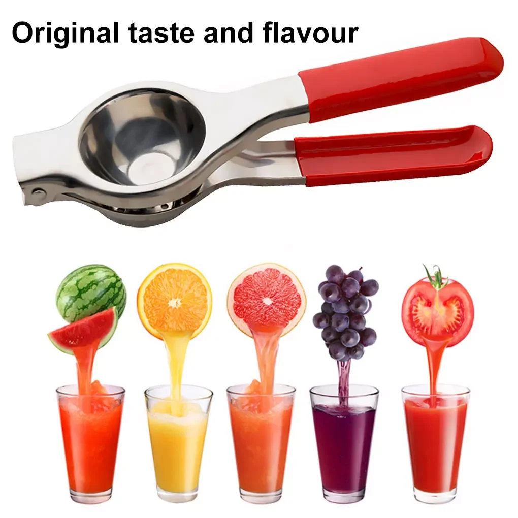 

Kitchen Tools Lemon Squeezer Stainless Steel Orange Juicer Fruit Juice Fast with Silicone Handle Press Multifunctional Tool