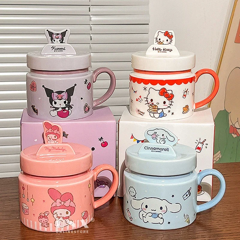 MINISO керамическая кружка с держателем для телефона Hello Kitty My Melody Kuromi