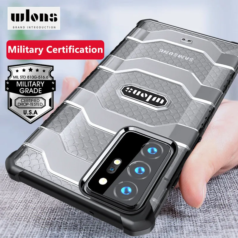 

For Samsung Galaxy Note20 Ultra Wlons Military Rugged Armor Case for Samsung Note 20 Ultra 5G Drop-tested Protection Back Cover