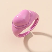 new 2022 heart round ring rings for women girls alloy sweet cute charm fashion korean adjustable jewelry gifts party accessories