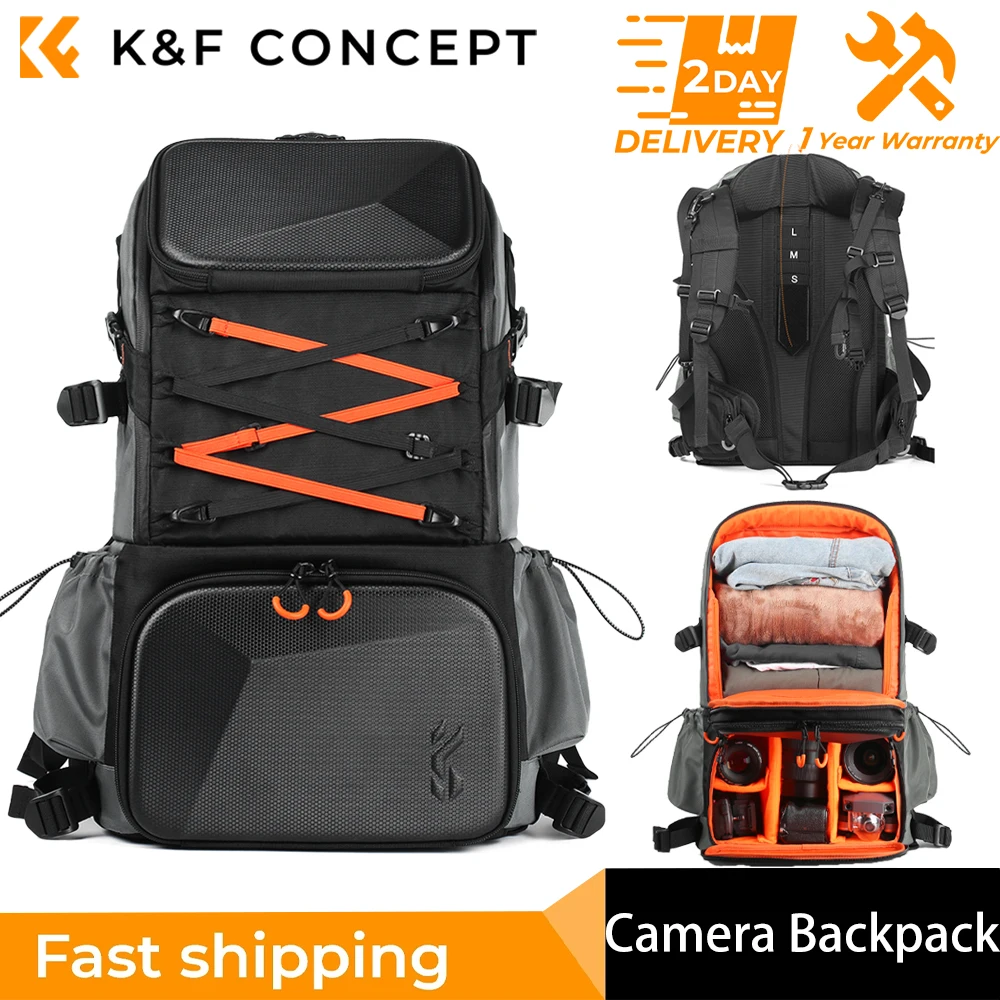 Большой рюкзак K &amp F Concept 32L для камеры подходит 17-дюймового ноутбука Сумка DSLR