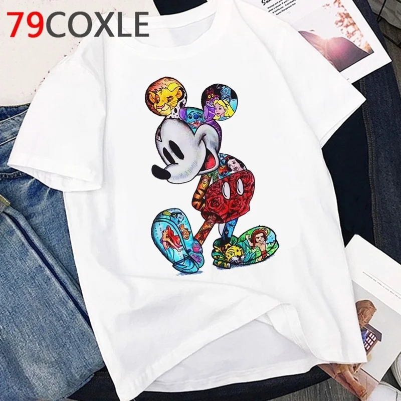 

Женская футболка большого размера с Микки, волшебная женская футболка в стиле Харадзюку, с рисунком из мультфильма «Хелл», модель 2019 года, ф...