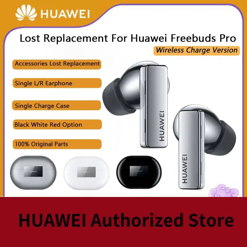 

Сменные аксессуары для Huawei Freebuds Pro, оригинальные одиночные левые или правые наушники или зарядный чехол, запчасти для беспроводных наушников