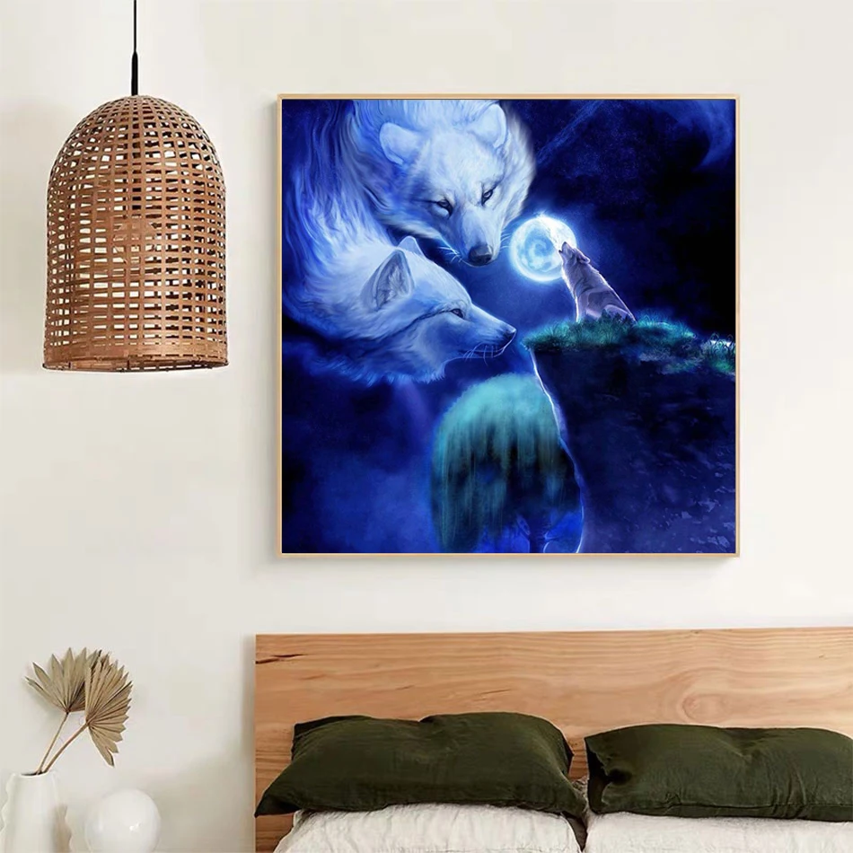 Алмазная 5D картина сделай сам полная вышивка лебедь волк корова цветы мозаика