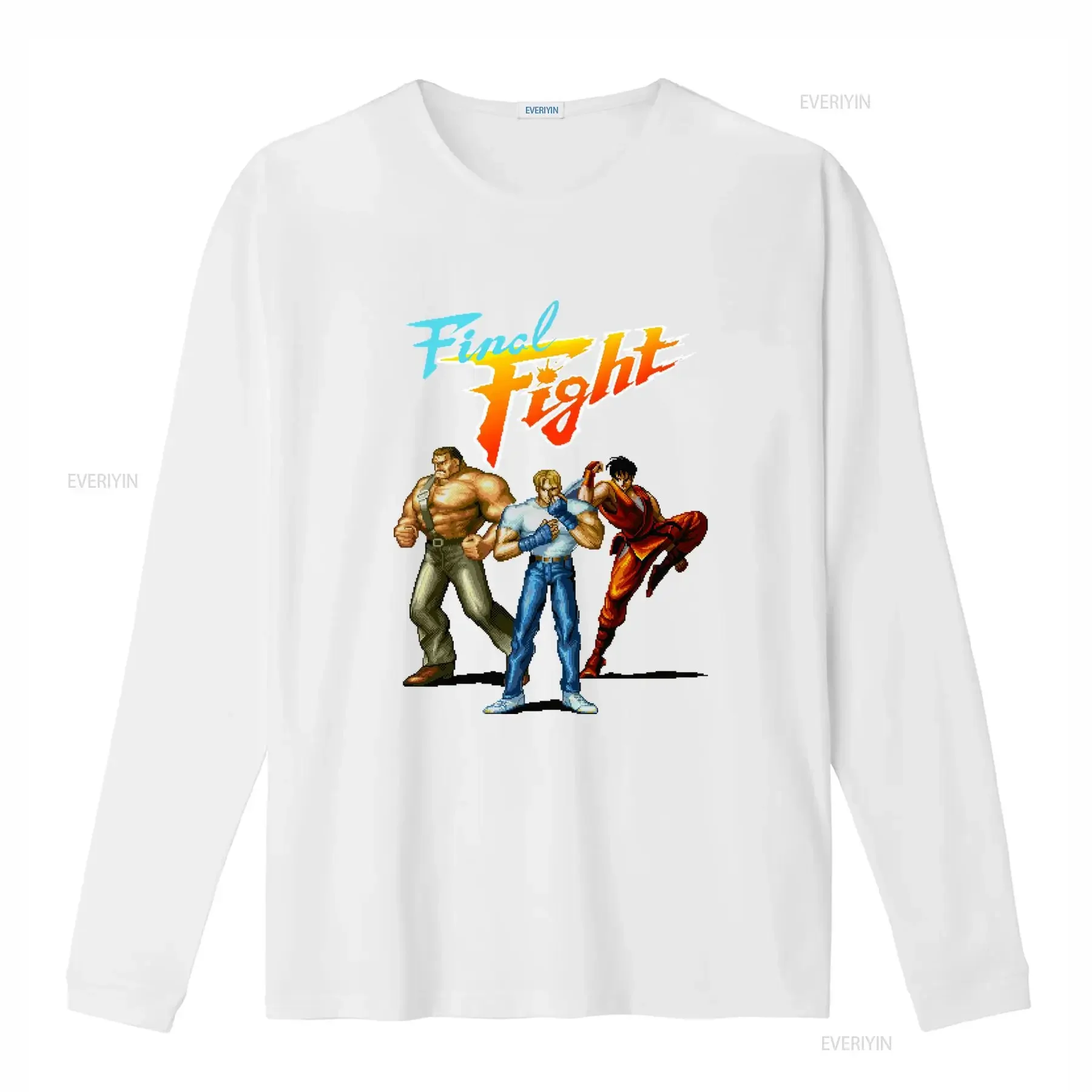 Фото Винтажная футболка унисекс с принтом обложки игры Final Fight для SNES Arcade, стильная, удобная, повседневная, модная №4