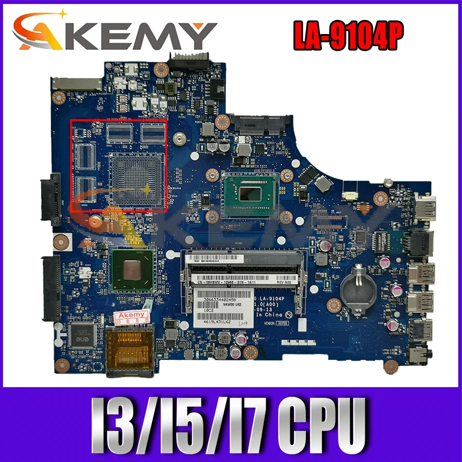 

VAW01 LA-9101P VAW00 LA-9104P For DELL Inspiron 15R 2521 3521 5521 Laptop motherboard With (Pentium cpu I3/I5/I7 CPU) 100% Test