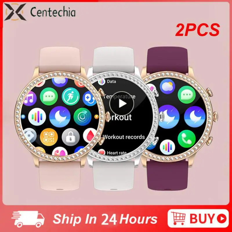 

2PCS Smartwatch Call Smart Watch Women Blood Pressure Oxygen Monitor Relojes Inteligentes Waterproof Smartwatch+Gift
