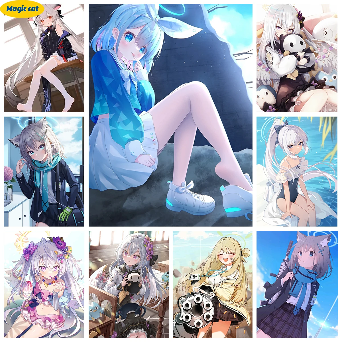 Синий архив ролевая 5D алмазная живопись Takanashi Hoshino сделай сам Алмазная вышивка