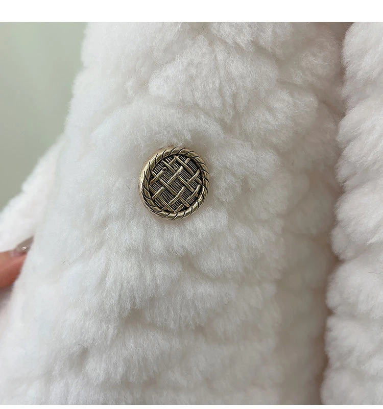 Wool Fur 2022 New Cashmere Lamb Wool Grain Wool Coat Winter Lady Elegant Warm Coats women Outwears