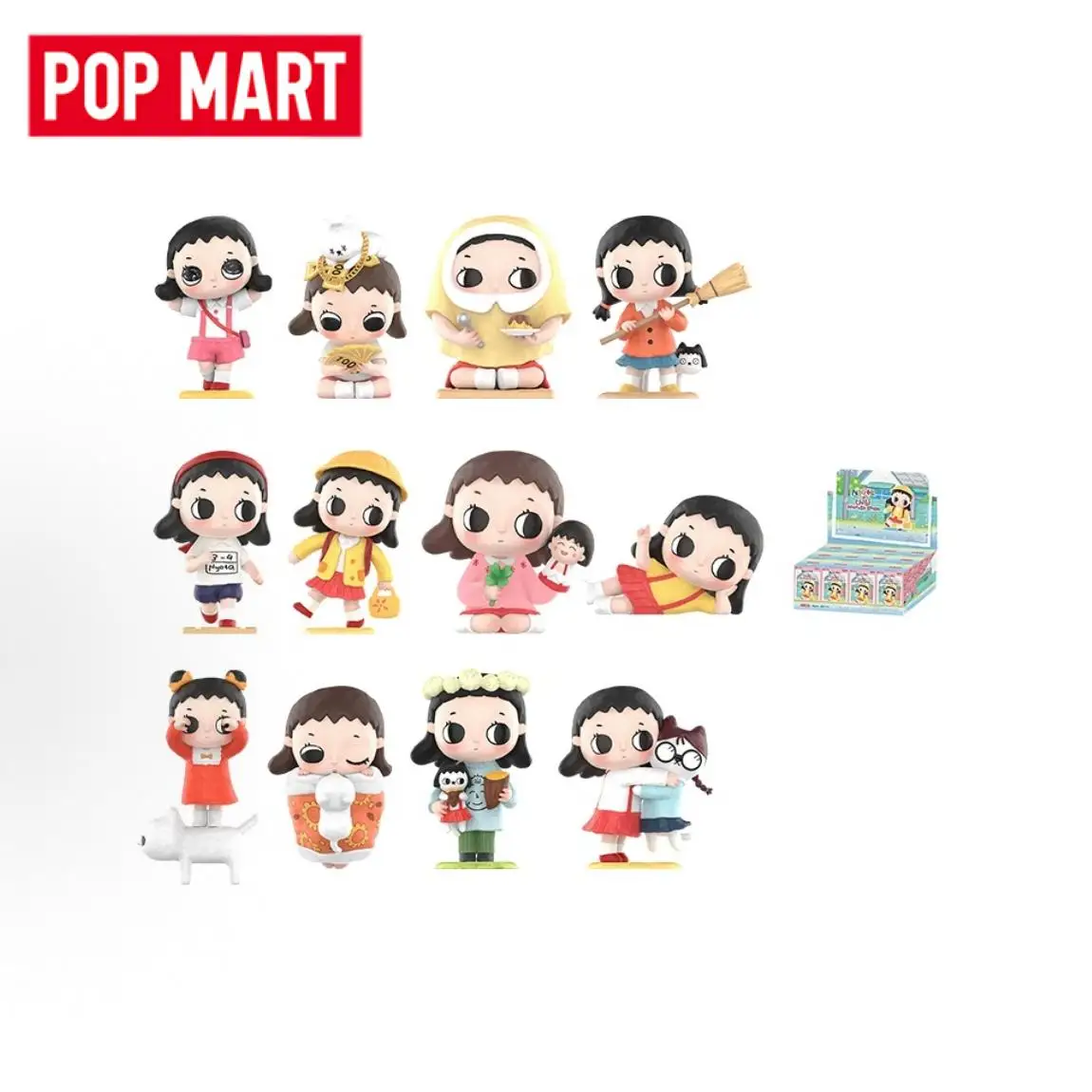 Фото POP MART Серия Nyota Chibi Maruko Chan: Модная коллекционная фигурка-сюрприз, аниме-фигурка, игрушка-модель, кукла-украшение (случайный выбор) №1