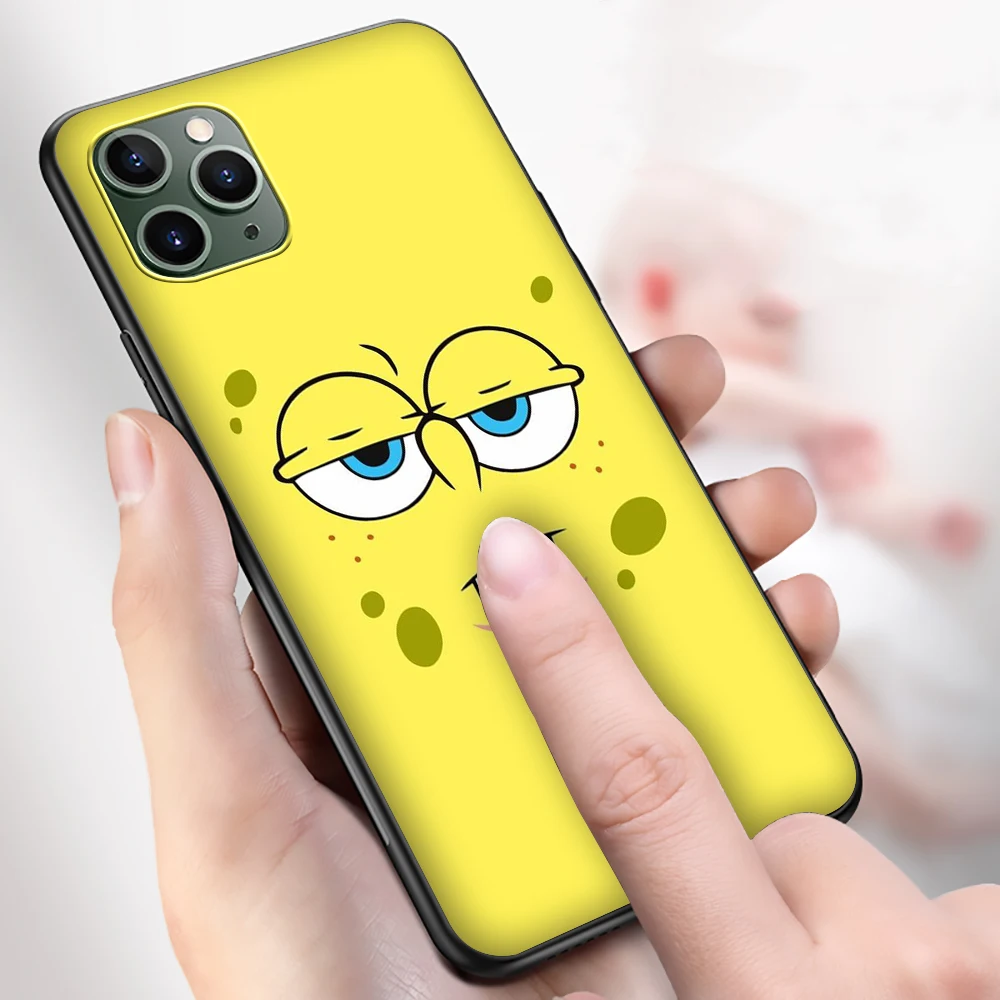BB19 S-SpongeBobs Square Soft Silicone Case for iPhone X XS XR Pro Max 8 7 6 6s Plus SE Cover