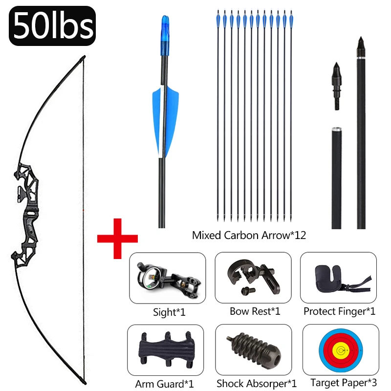 

Охотничий лук для стрельбы из лука со стрелами, аксессуары, уличный Съемный Лук для рыбалки, правая рука, 45-50 фунтов, игрушечный инструмент, с...