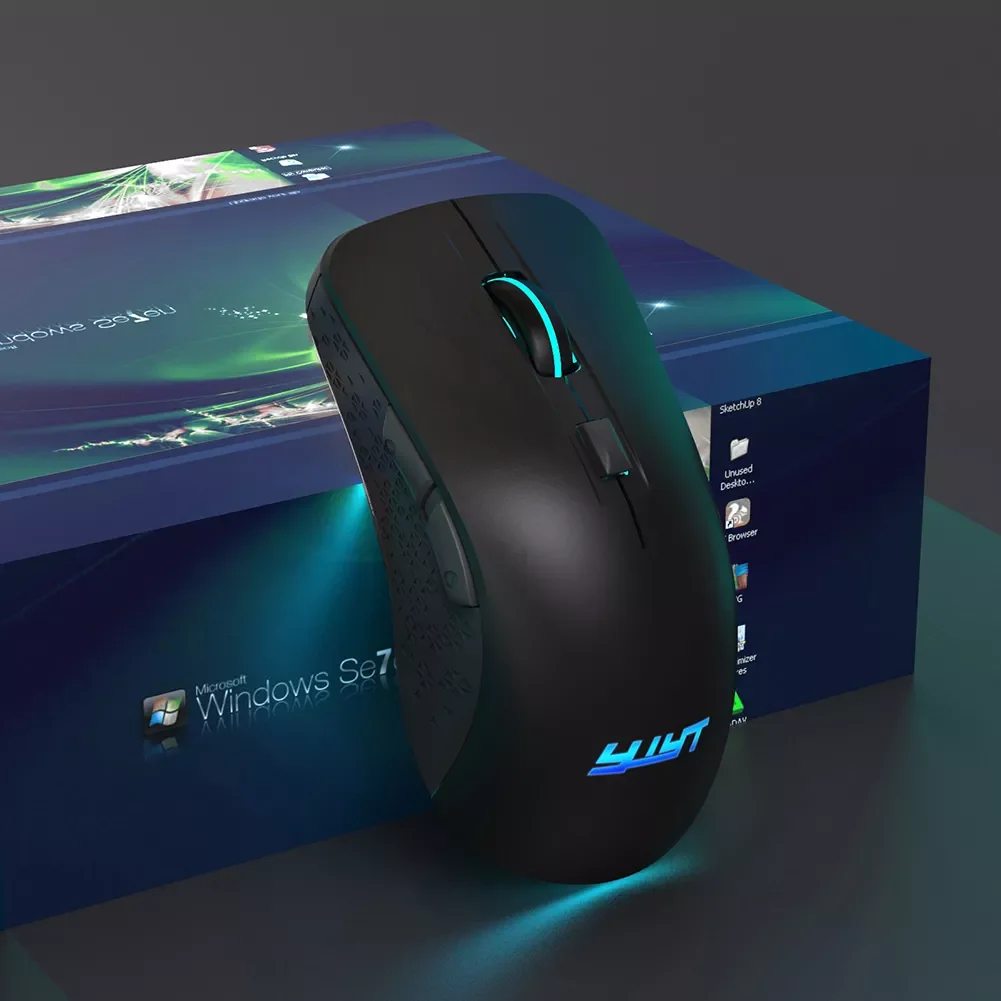 

Gaming Optical Mouse Ergonomic 3 Gears 2400 DPI Adjustable Rechargeable Colorful Backlight Wireless Game Mice