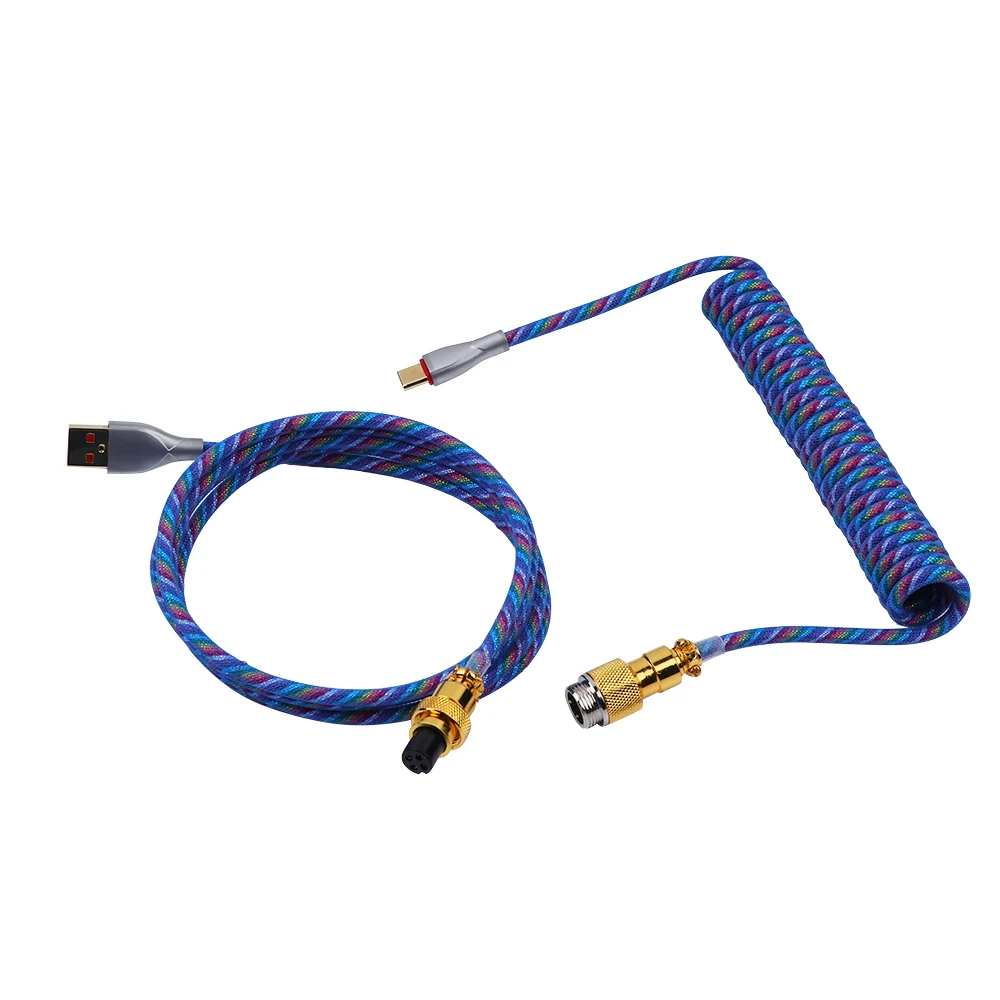 

EPOMAKER Lollipop 1.8m Coiled Keyboard Cable Type-C to USB-A 4 Pin Aviator Double Sleeved Detachable Mechanical Keyboard Cable