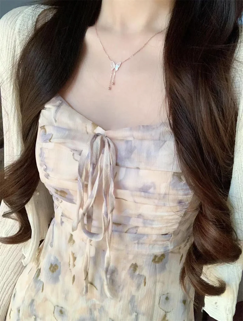 

GS4100 женское платье в Френч-стиле, Новинка лета, винтажный пояс, модная шикарная юбка средней длины на завязках