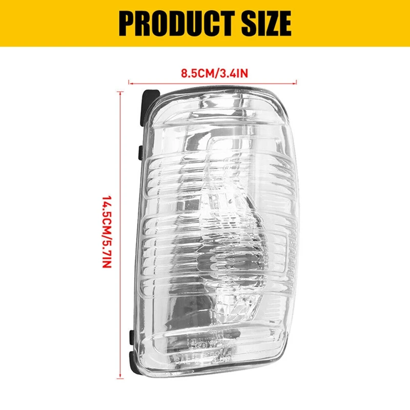 Side Mirror Turn Signal Light Lens Housing Indicator Cover For 2015-2021 Ford Transit 150 250 350 Cargo Van