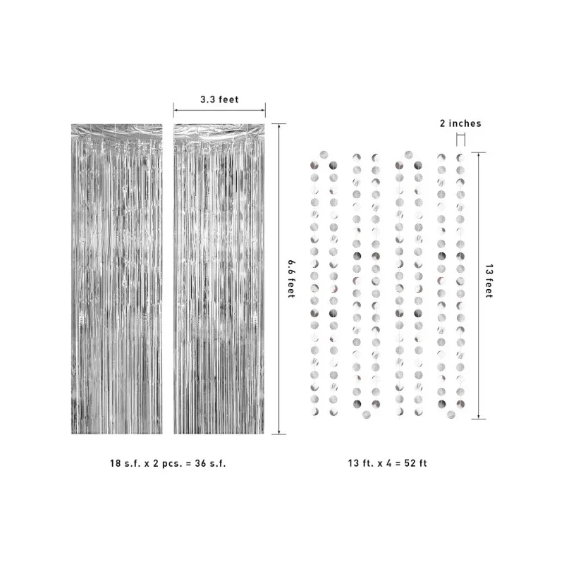 Серебряная бахрома мишура занавески фотообои украшения с Блестками Круг